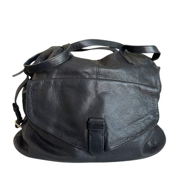 Zara Black Soft Leather Slouchy Oversized Shoulder Hobo Bag Y2K - Picture 11 of 11